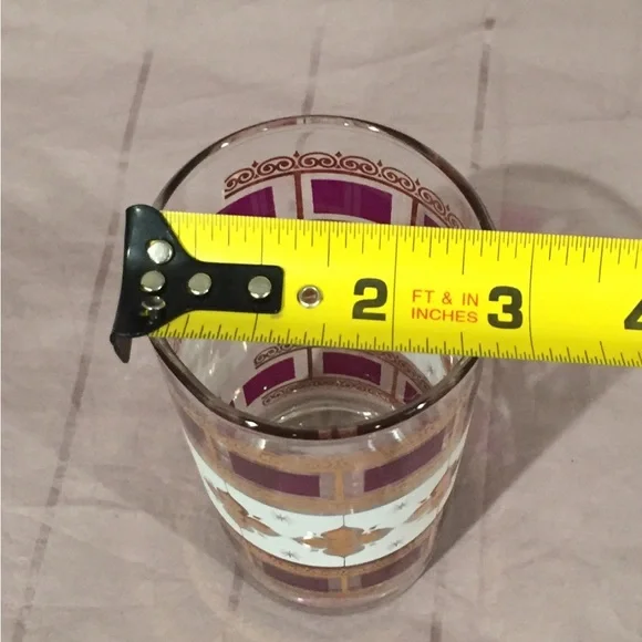 Purple and Gold Highball glasses.  1950’s anchor hocking.  Excellent condition. - Picture 3 of 7